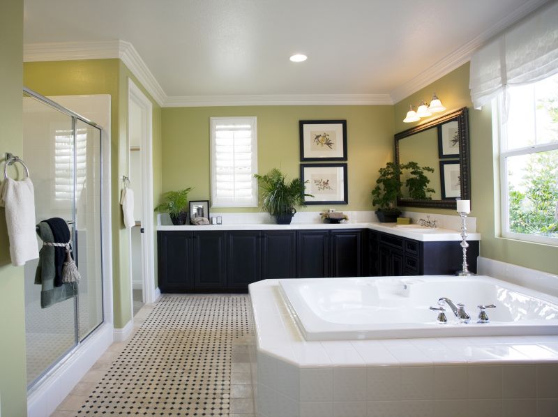 Contemporary Bathroom with Large Tiles